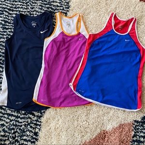 Nike dry fit workout shirts (3) size small